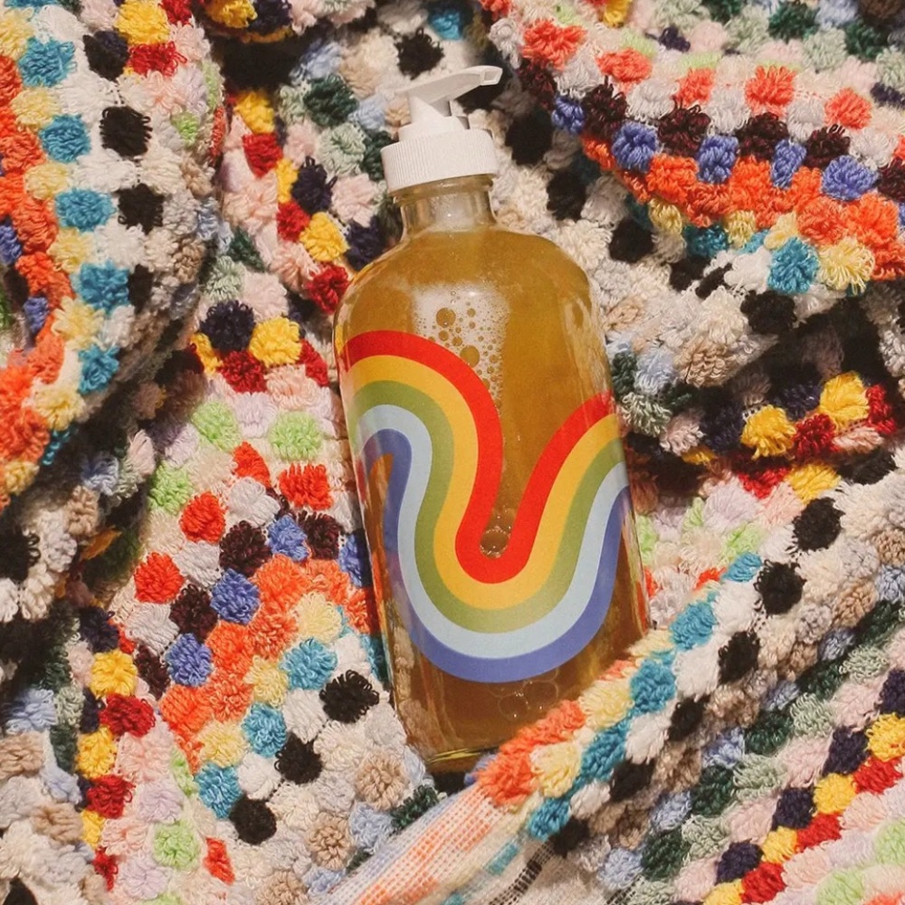 Mind and Body Wash in Refillable Glass Dispenser